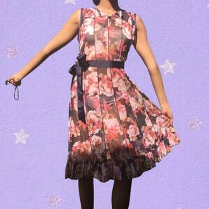 Sheer Floral Midi Dress
